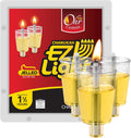 OHR CANDLES E-Z Light 44 Jelled Olive Oil Chanukah Candles Jelled Prefilled Olive Oil -1.5 Hour Burntime