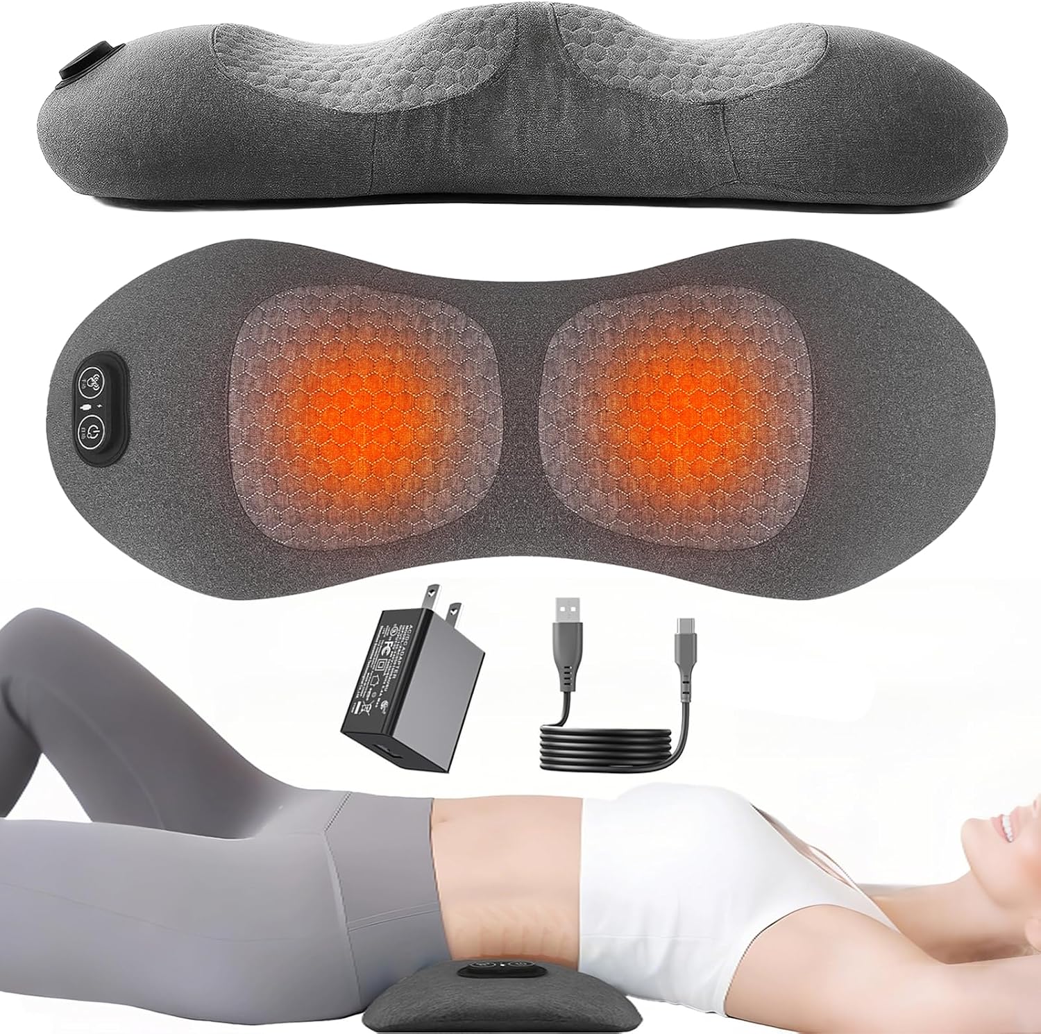 Lewuyoya Triple Fusion Back Massager with Heat, Vibration and Traction for Sciatica Pain Relief
