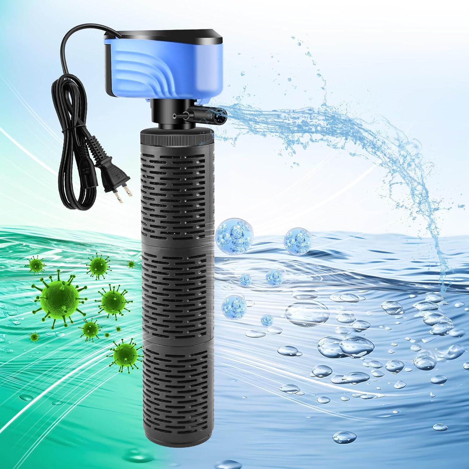 Aquarium Canister Filter 660GPH, Quiet Fish Tank Filter for 100-300 Gallon Freshwater Saltwater Tanks