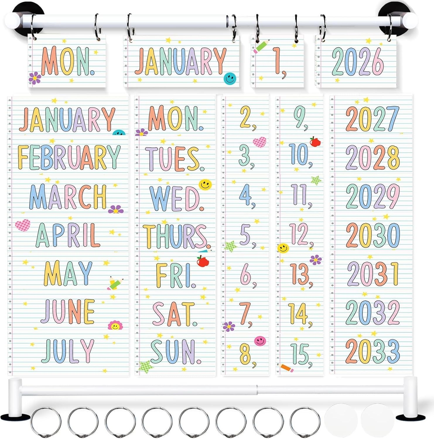 Magnetic Calendar Bulletin Board Set Flip Calendar