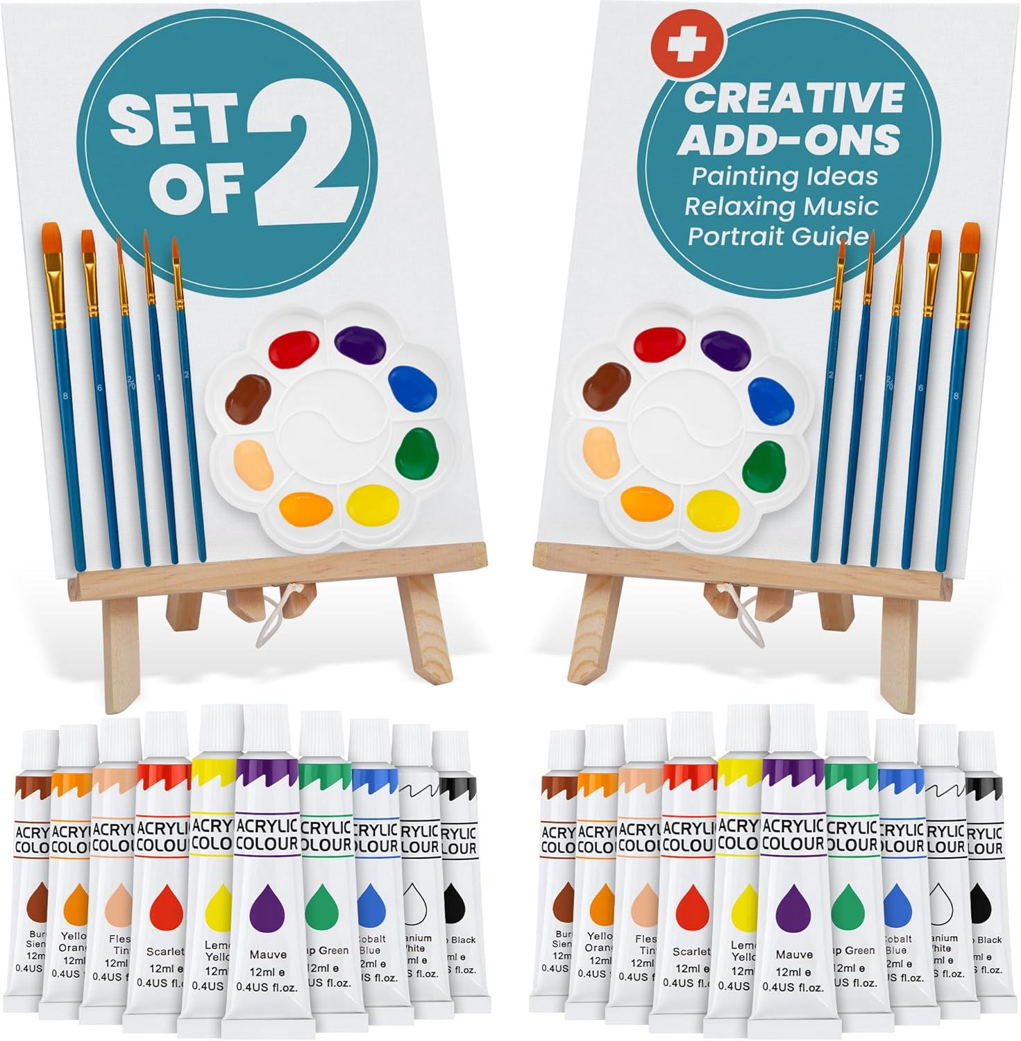 CraftyCrocodile Set of 2 Painting Kits for Adults and Couples