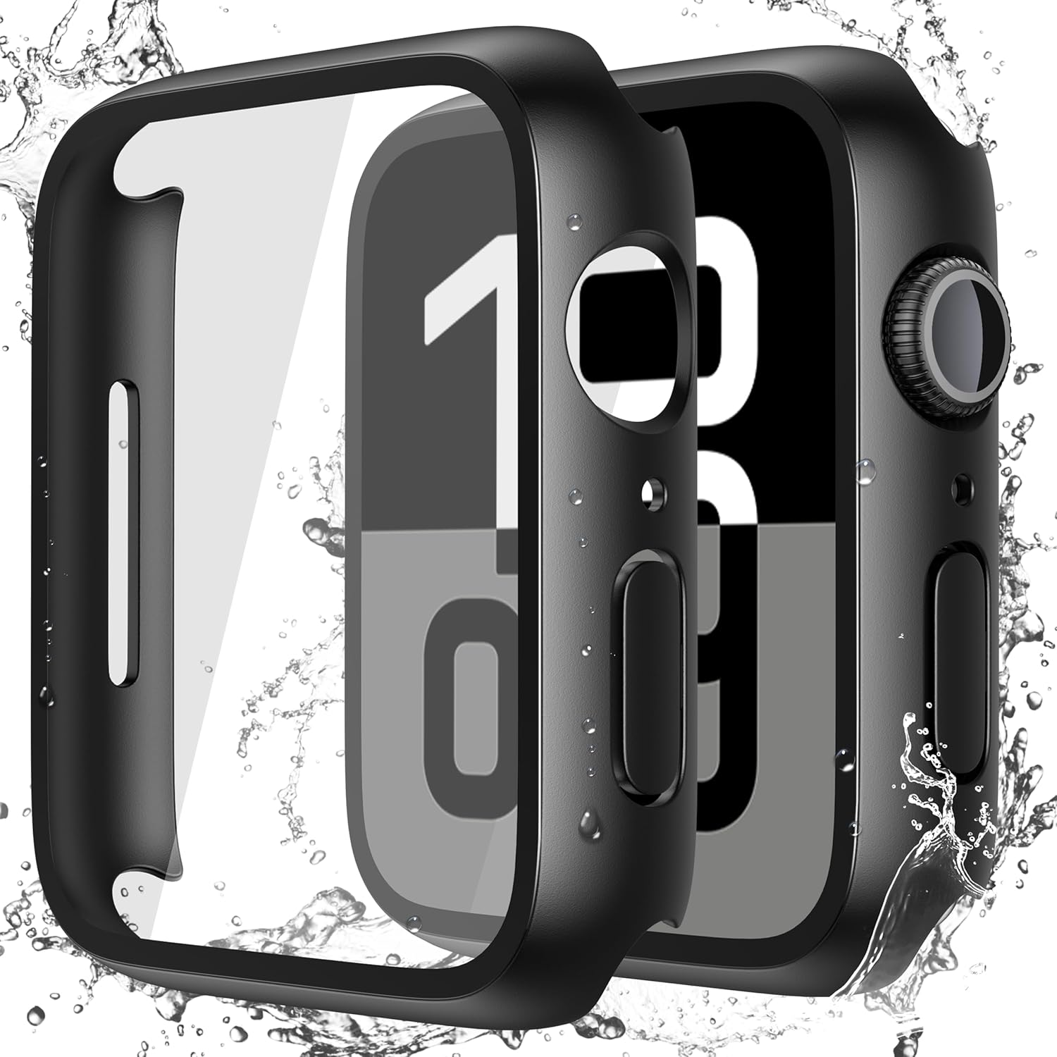 Misxi [2 Pack] Waterproof Hard Case with Tempered Glass Compatible with Apple Watch