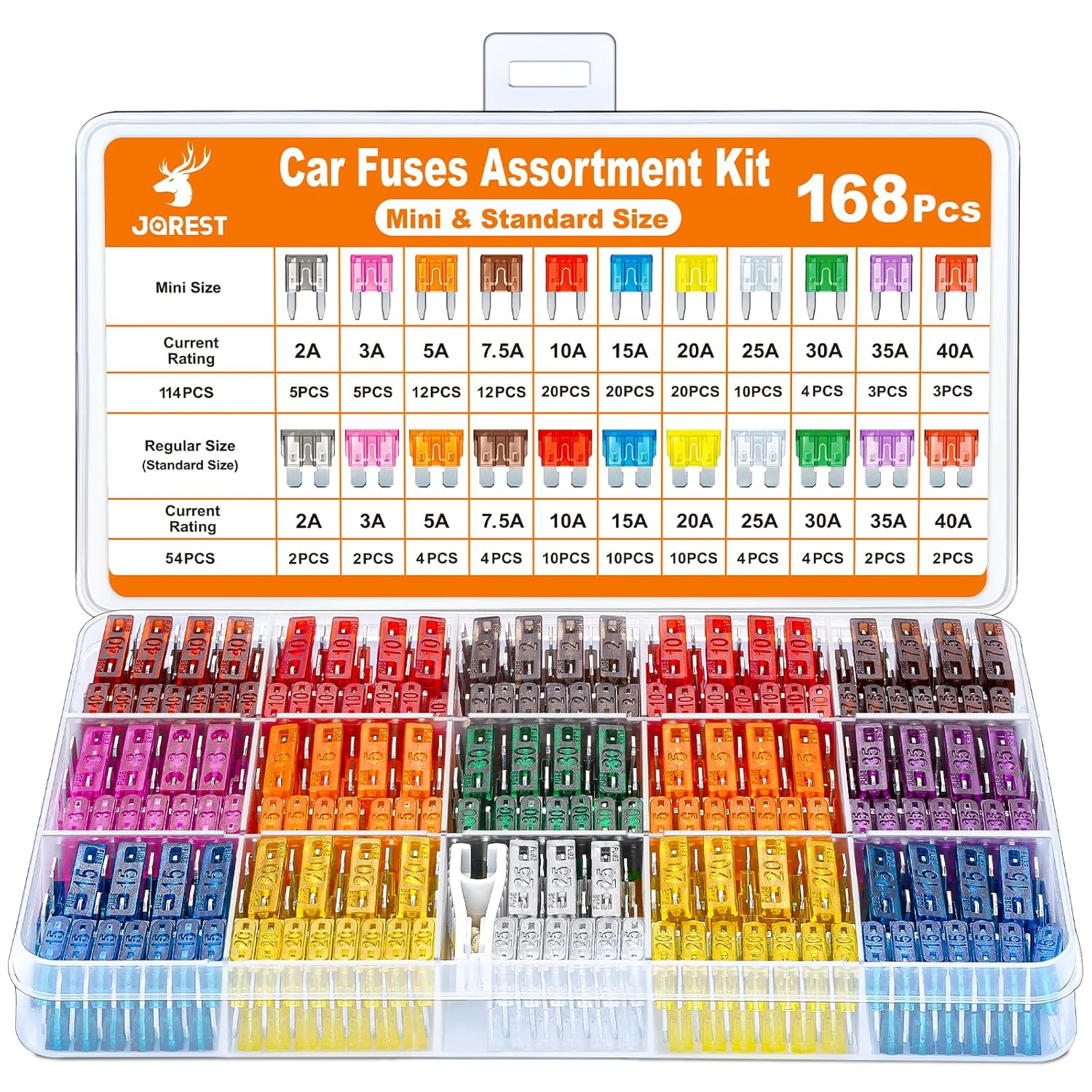 168pcs Car Fuses Assortment Kit.