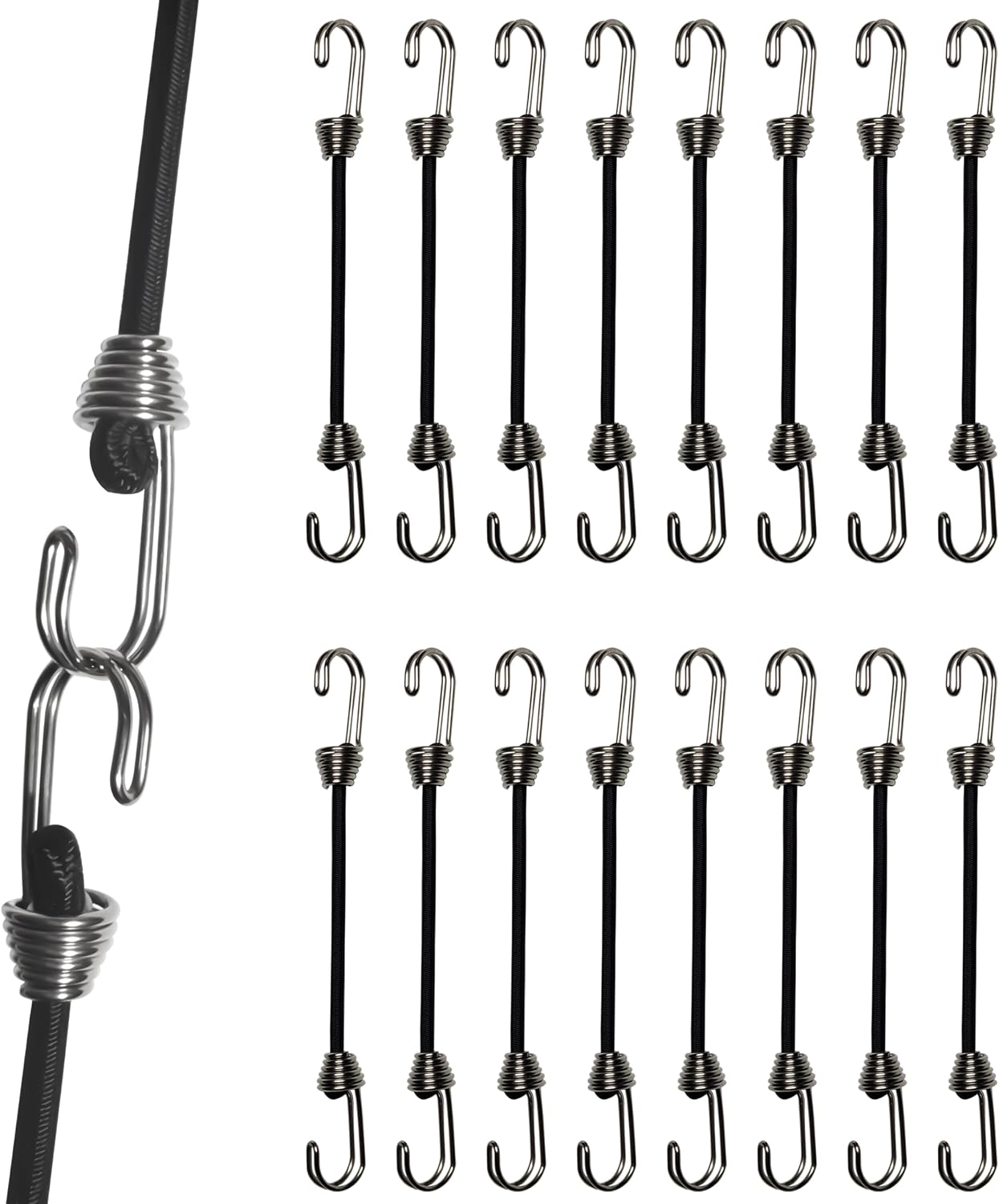 16 Mini Bungee Cords.