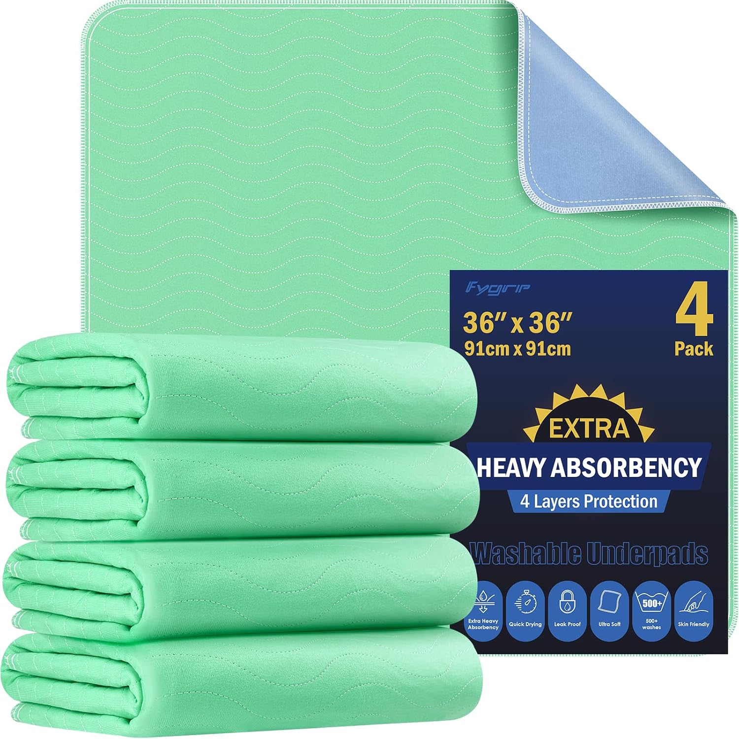 Washable Underpads 36x36 inch (4 pack)