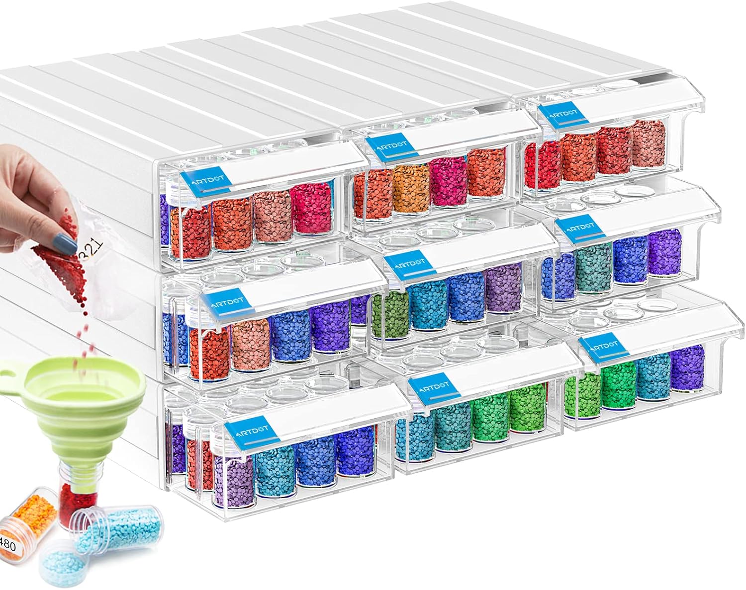 Interlocking Storage Containers for Diamond Art Kits (9 pack)