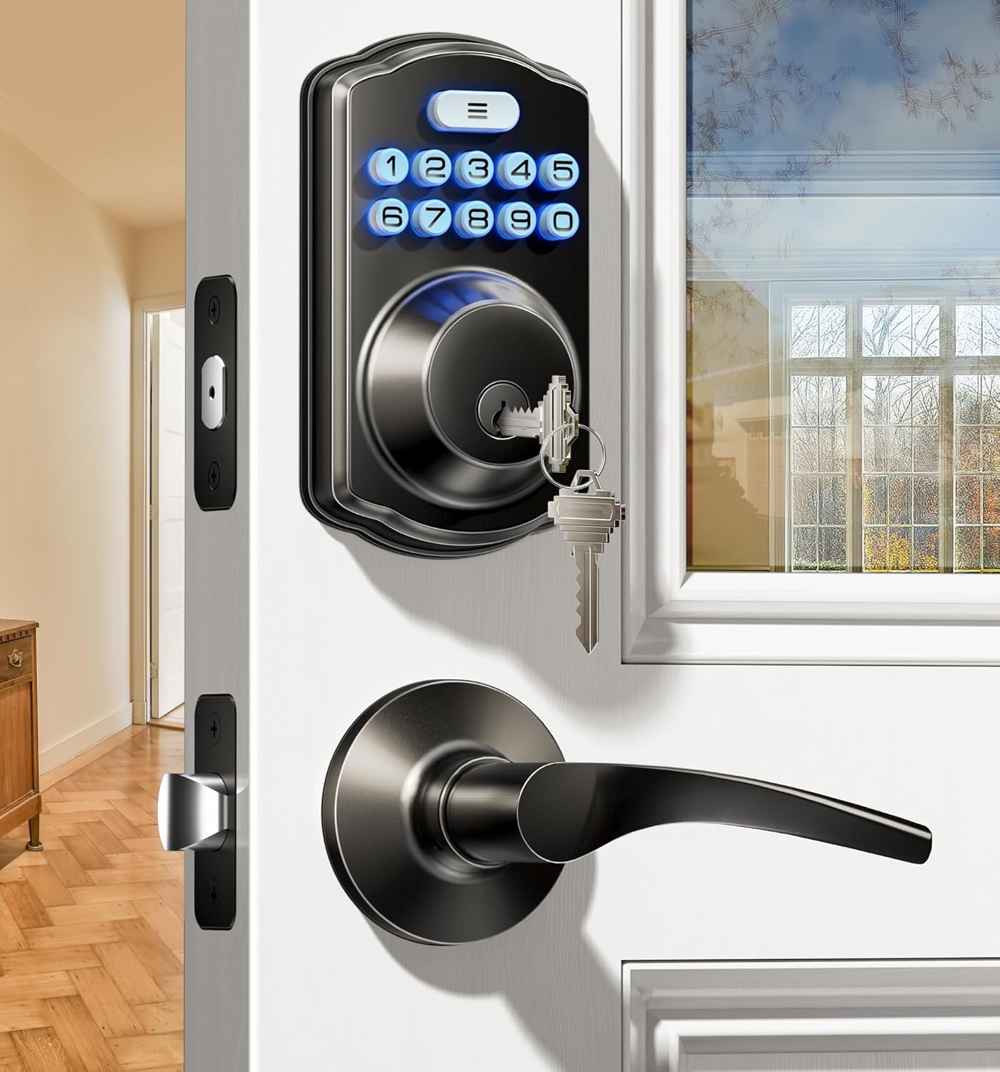 Veise Keypad Digital Deadbolt With 2 Lever Handles.