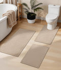 YIHOUSE Bathroom Rugs Sets 3 Piece Beige