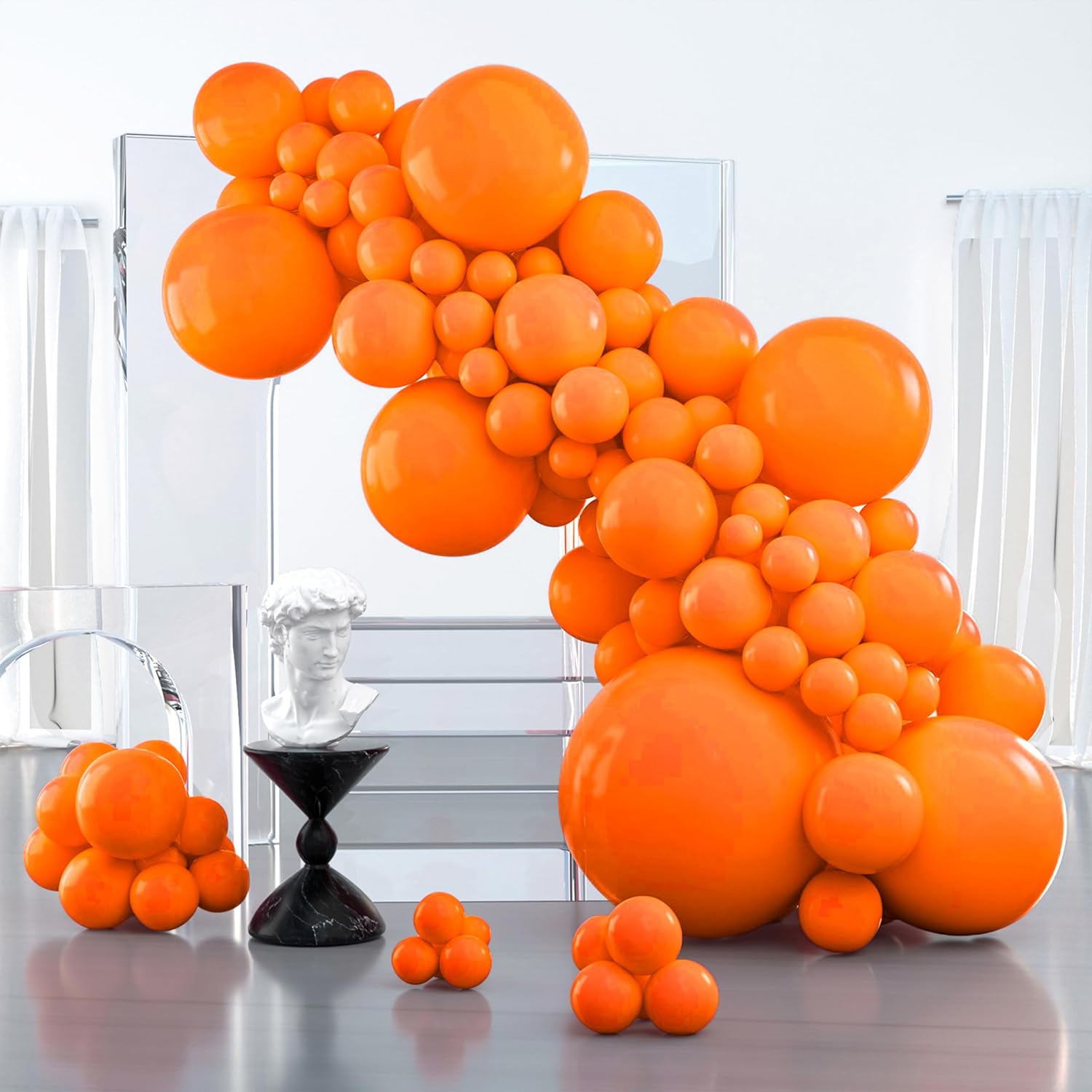 127 Oarnge Balloons (Multiple Sizes)