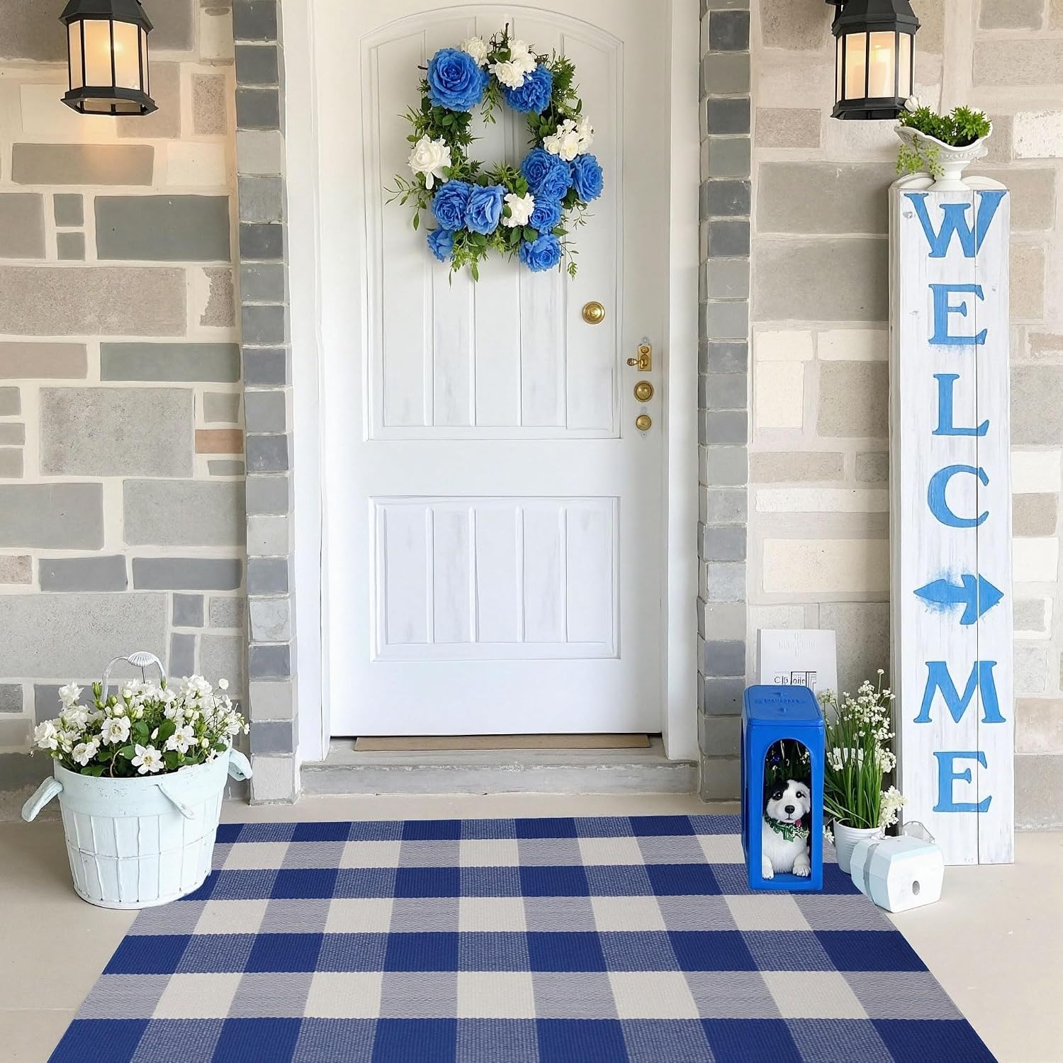 Buffalo Plaid Outdoor Rug.
