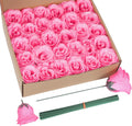 ICBOX Artificial Roses,30PCS Pink Roses Glitter Roses Artificial Flowers for Crafts Wedding Bouquet Home Decoration(Pink)