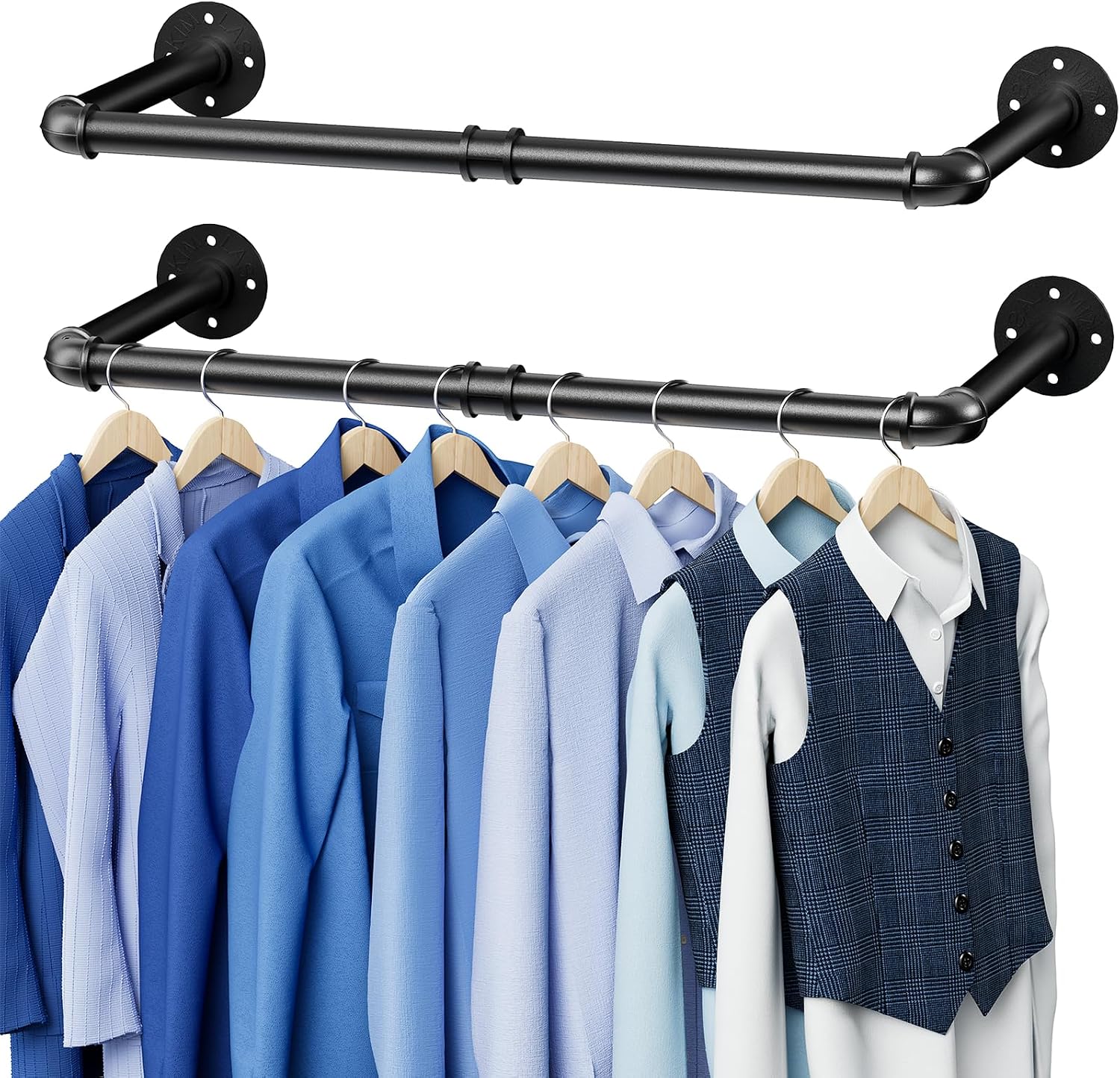 Industrial Piping Wall Mounted Clothes Rack