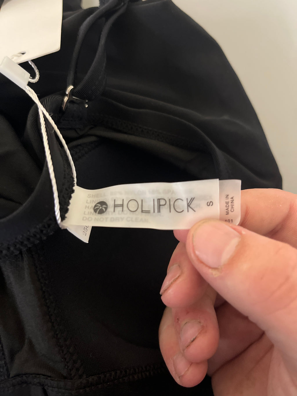 Holipick one piece black bathing suit