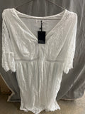 Pinup fashion white lace front dress