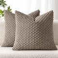 Decorative Throw Pillow Covers 18x18 inch Neutral Brown