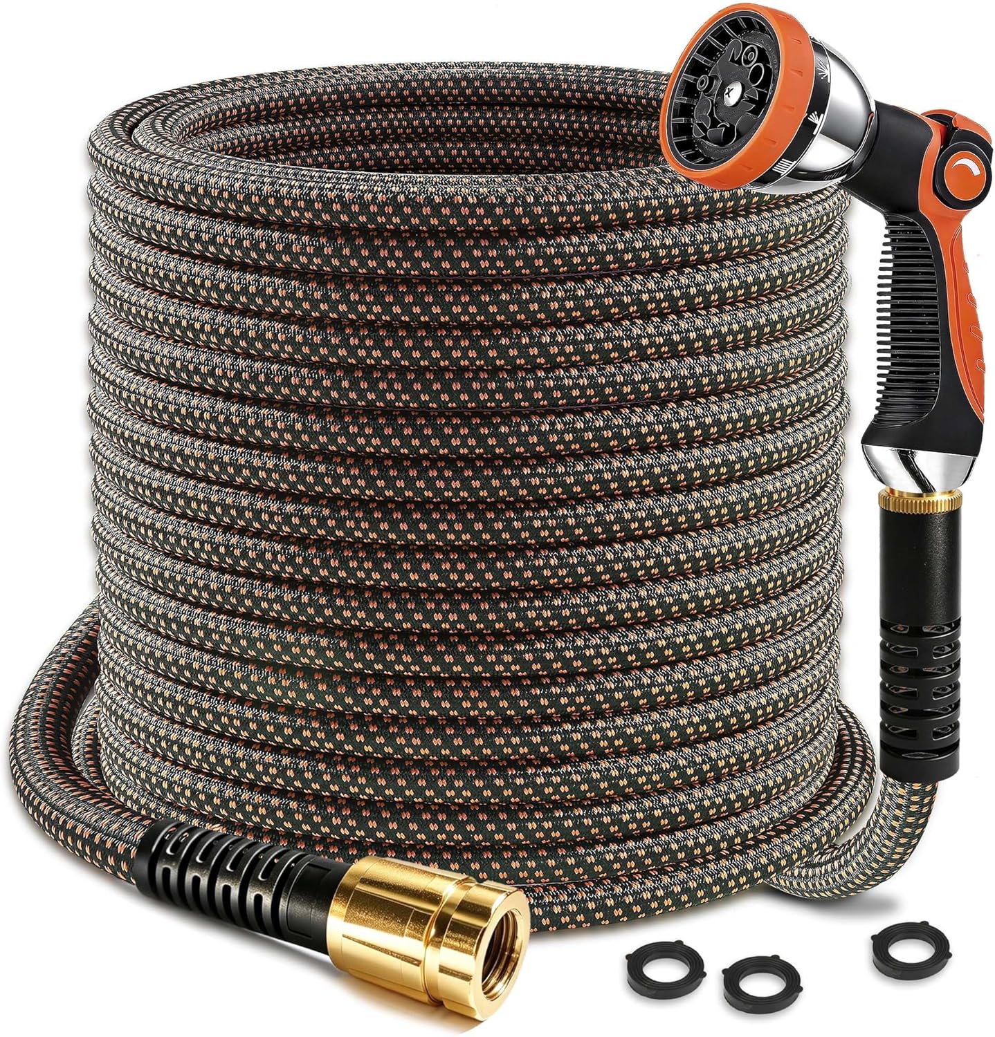 50ft Kink-Free Garden Hose with Water Sprayer