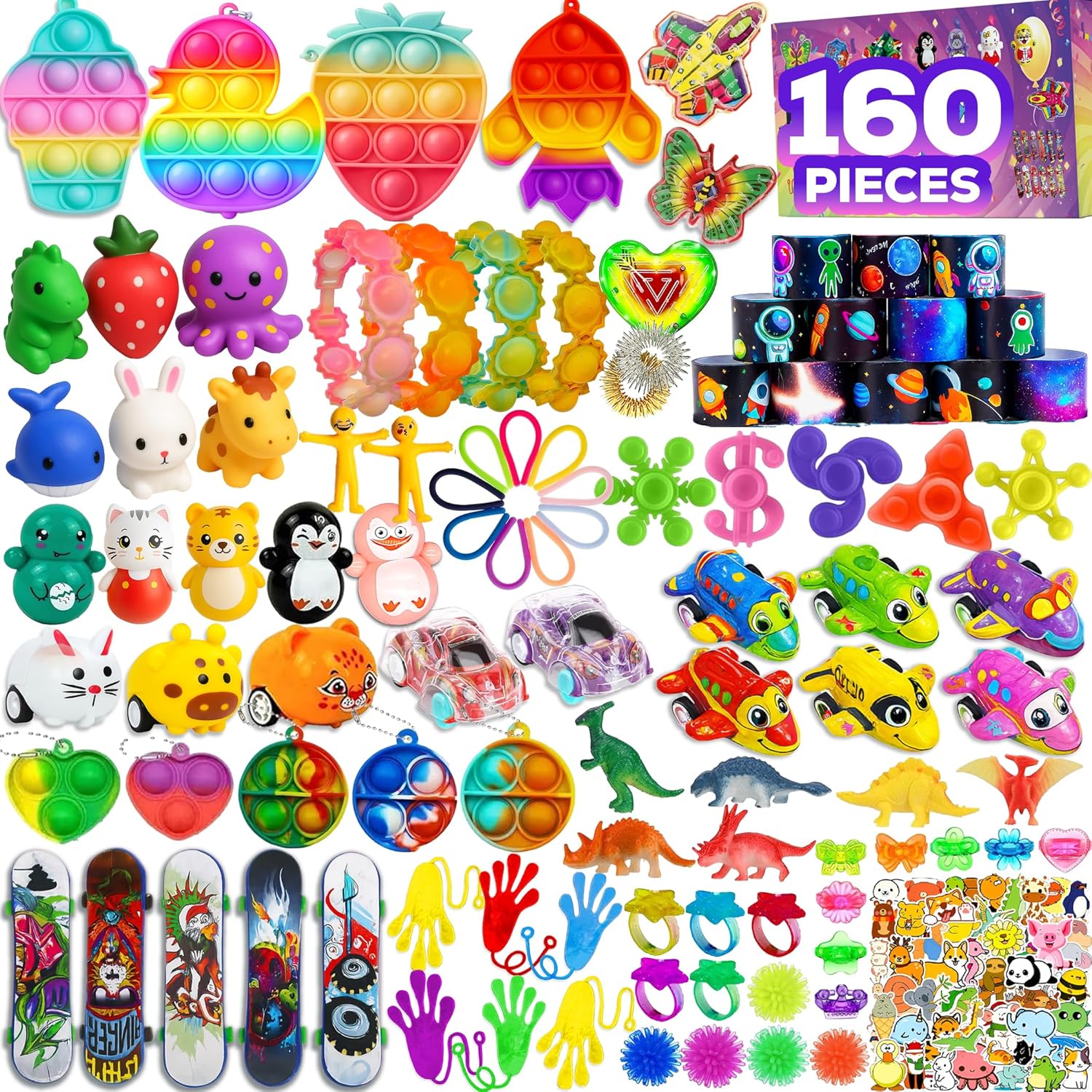 160pc Fidget Toys Party Favors Pack.