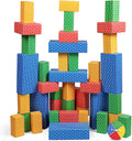 NATIONAL GEOGRAPHIC Kids Jumbo Cardboard Building Blocks 40 Heavy-Duty Bricks in 3 Sizes, Build & Learn with Game Spinner & Activity Cards for Kids 3+, Indoor Play Construction Toy for STEM Learning