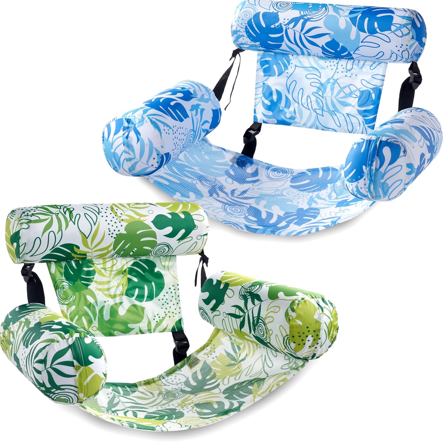SLOOSH Inflatable Pool Floats Adult, 2 Packs Floating Lounge Chairs