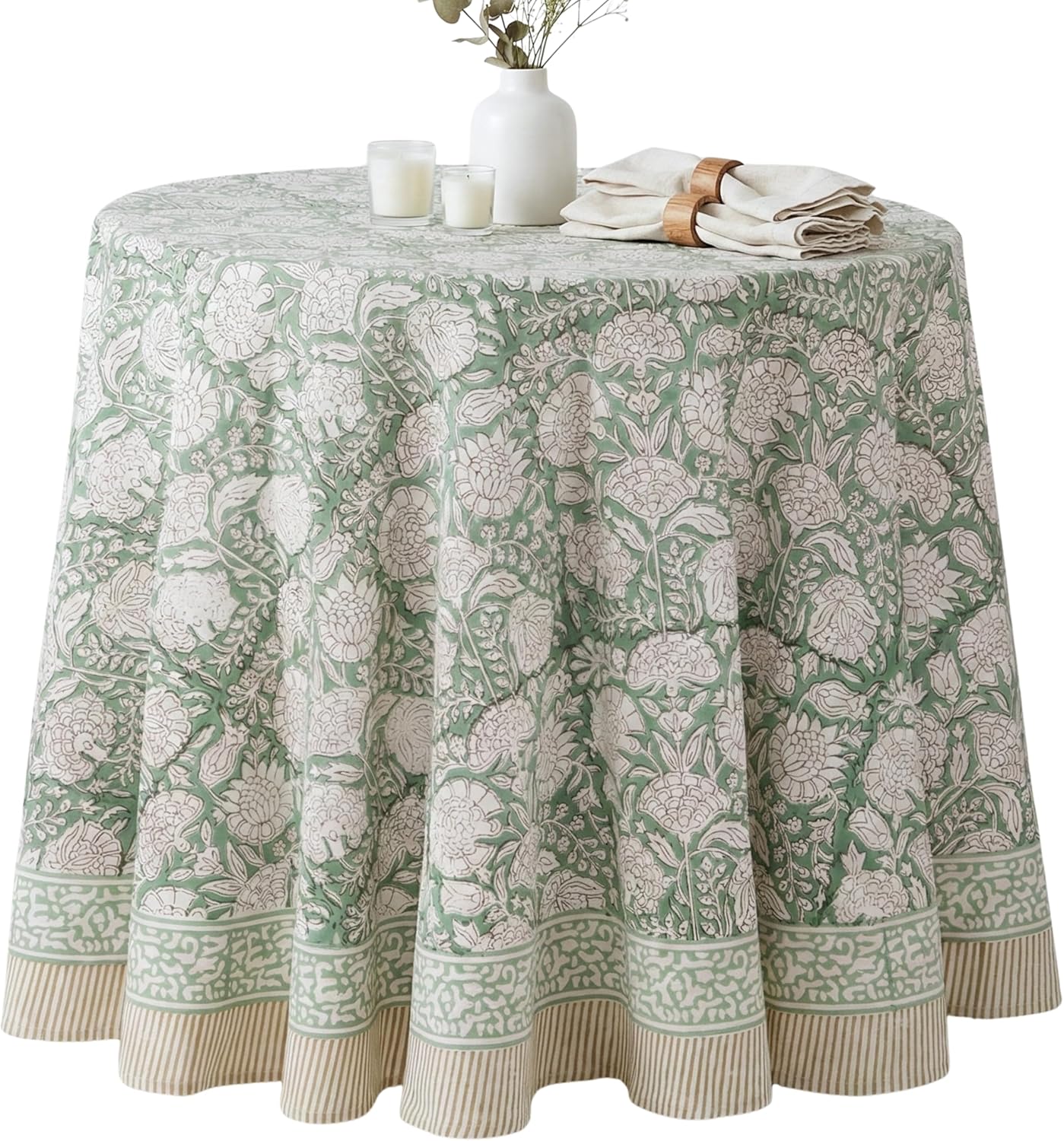 100% Cotton Round Tablecloth 60inch