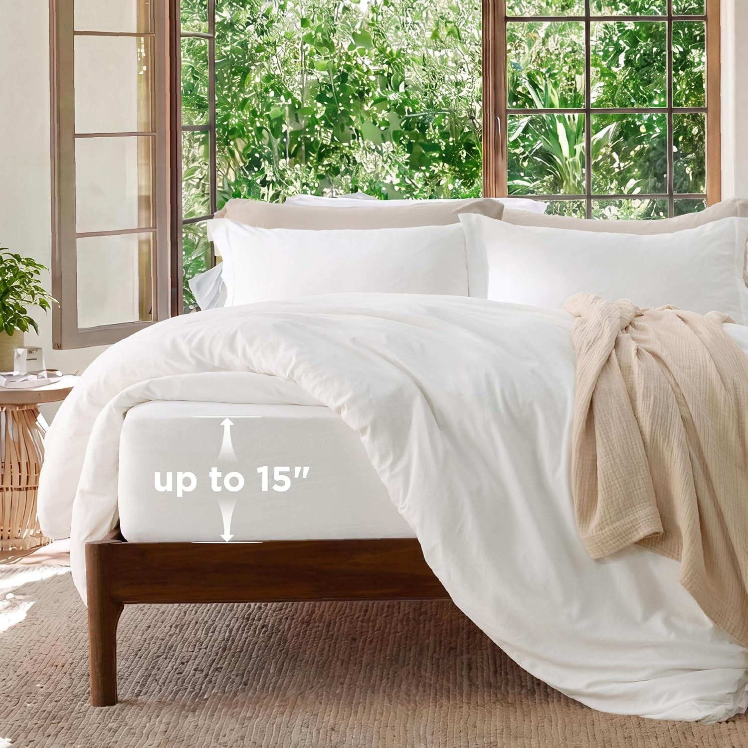 Bedsure Duvet Cover Queen Size with Fitted Sheet - 4 Pieces
