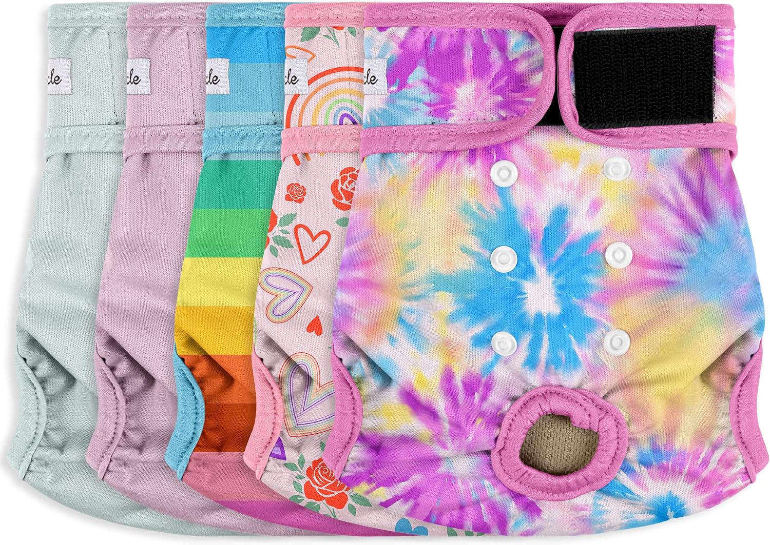 5-Piece Female Dog Diaper Set.