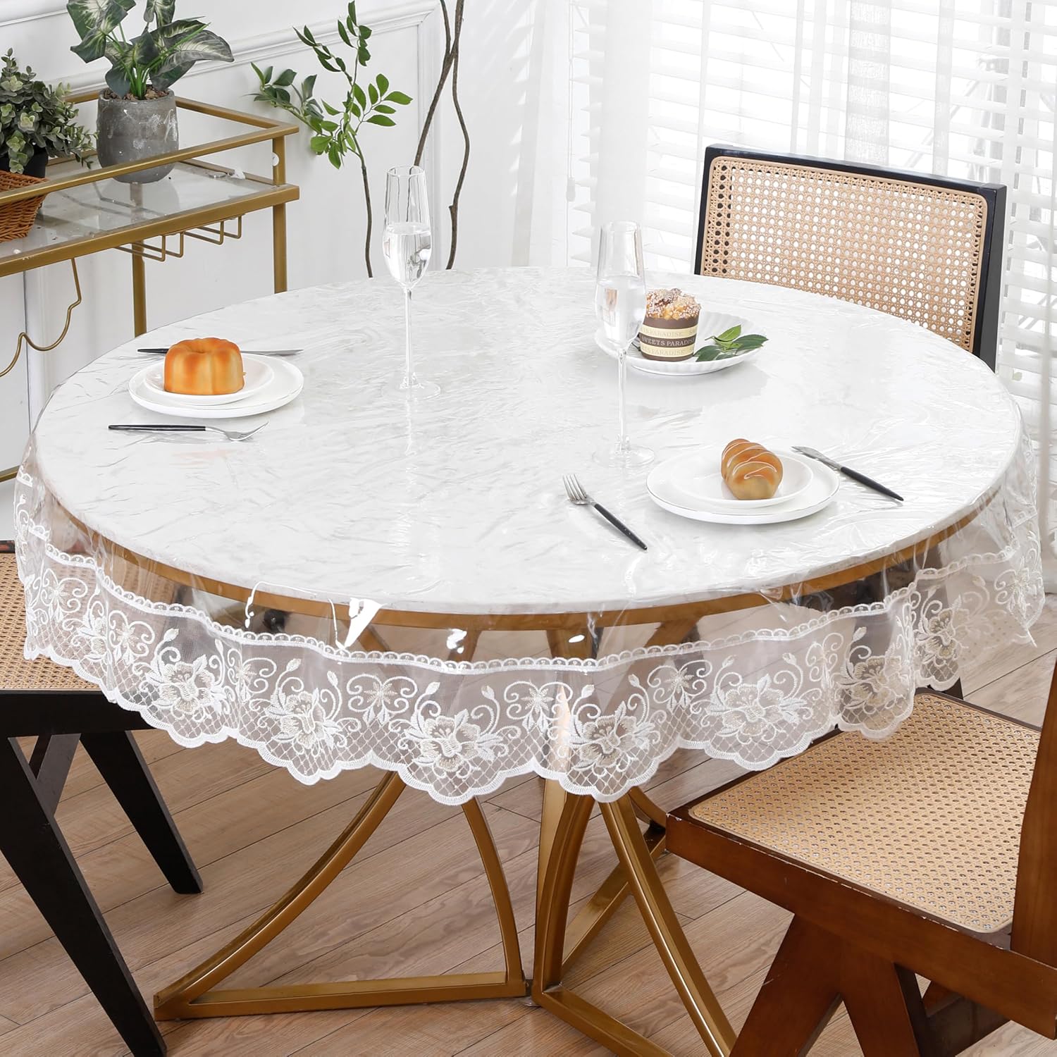 Clear Round Tablecloth 70 inch