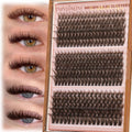 Brown Lash Clusters Wispy Cluster Eyelash Extensions D-curly Eyelash Clusters with Spikes