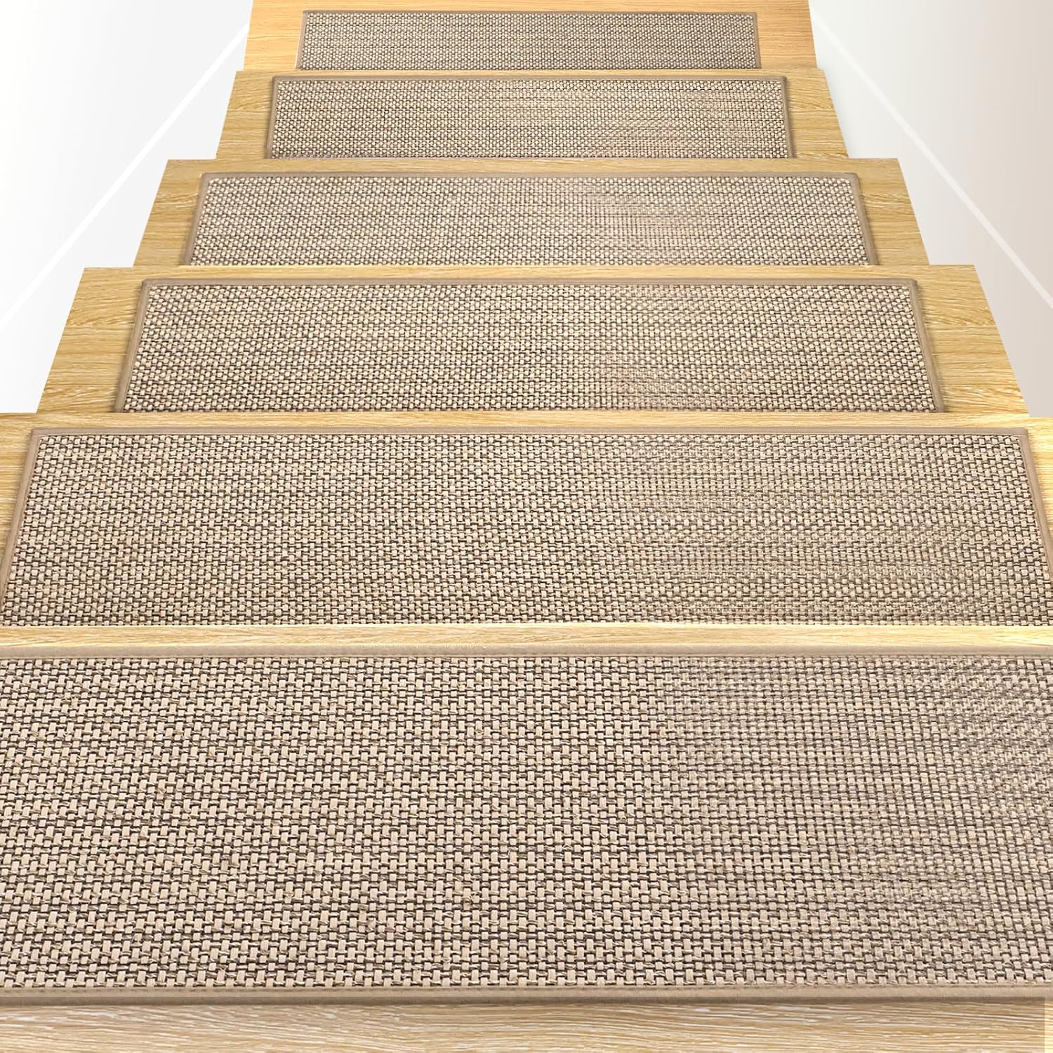 RIOLAND Linen Non-Slip Stair Treads for Wooden Steps indoor