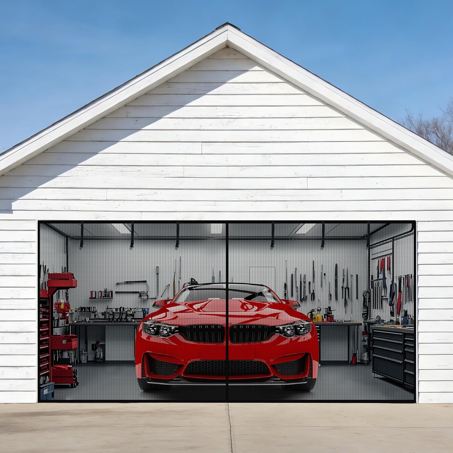 Magnetic Garage Door Screen For 2 Car.