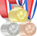 RoundFunny 48 Pcs Award Medals 1st 2nd 3rd Place Medals Metal Winner Trophy Awards Gold Silver Bronze Prizes for Sports Competitions Party, 2 Inches (Bright Color)
