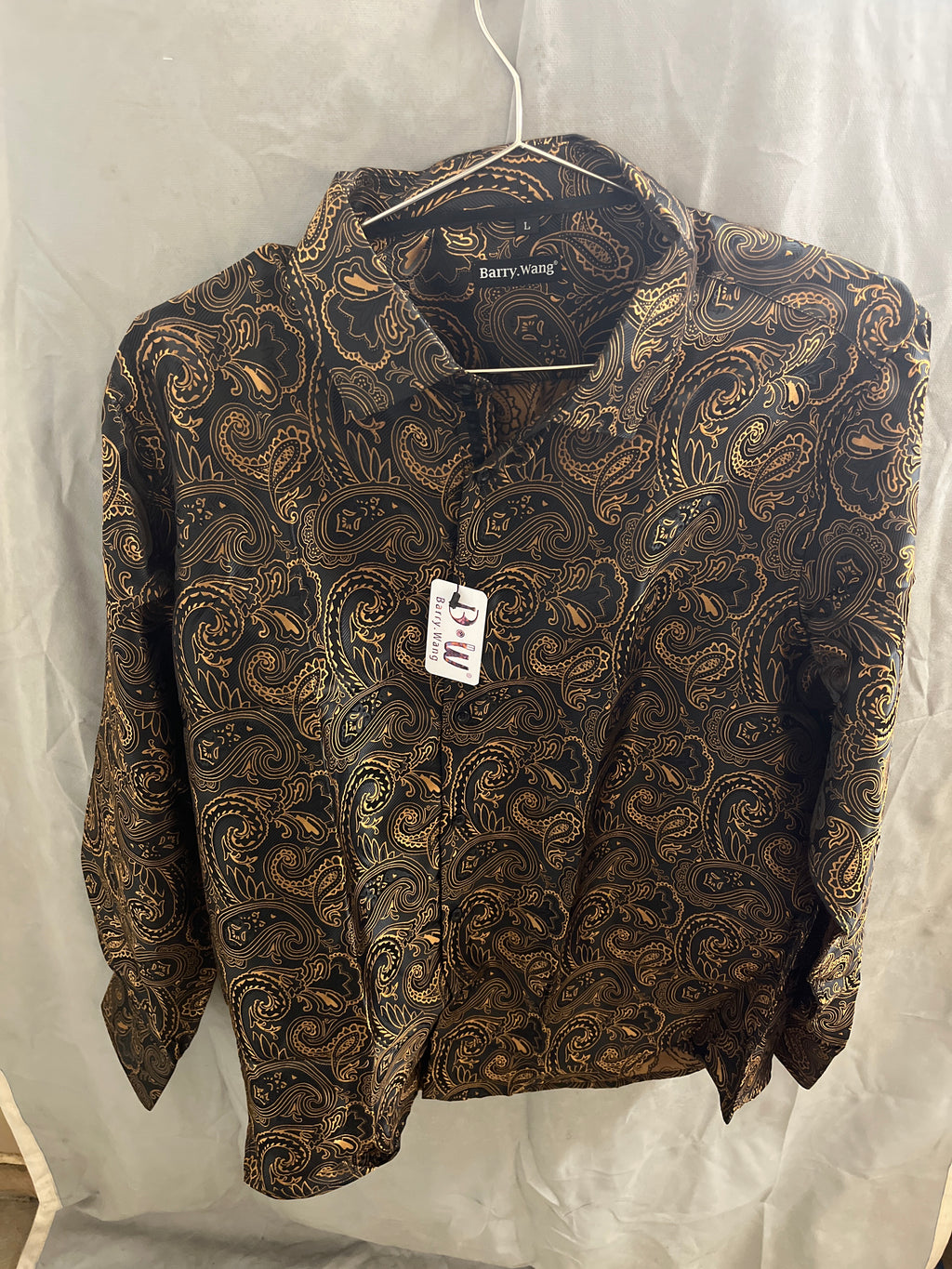 Barry wang Orange and black dress shirt