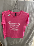 First time grandma let the spoiling begin pink Tshirt