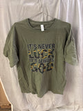 Men’s it’s never luck it’s always god tshirt (XL)