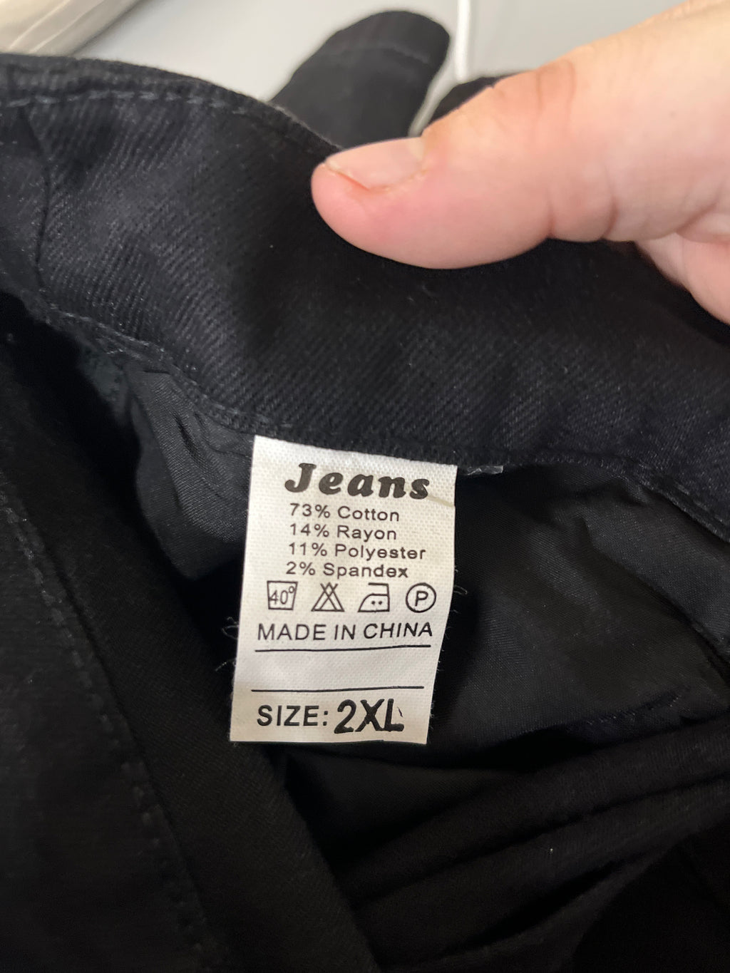 2XL black ripped jeans