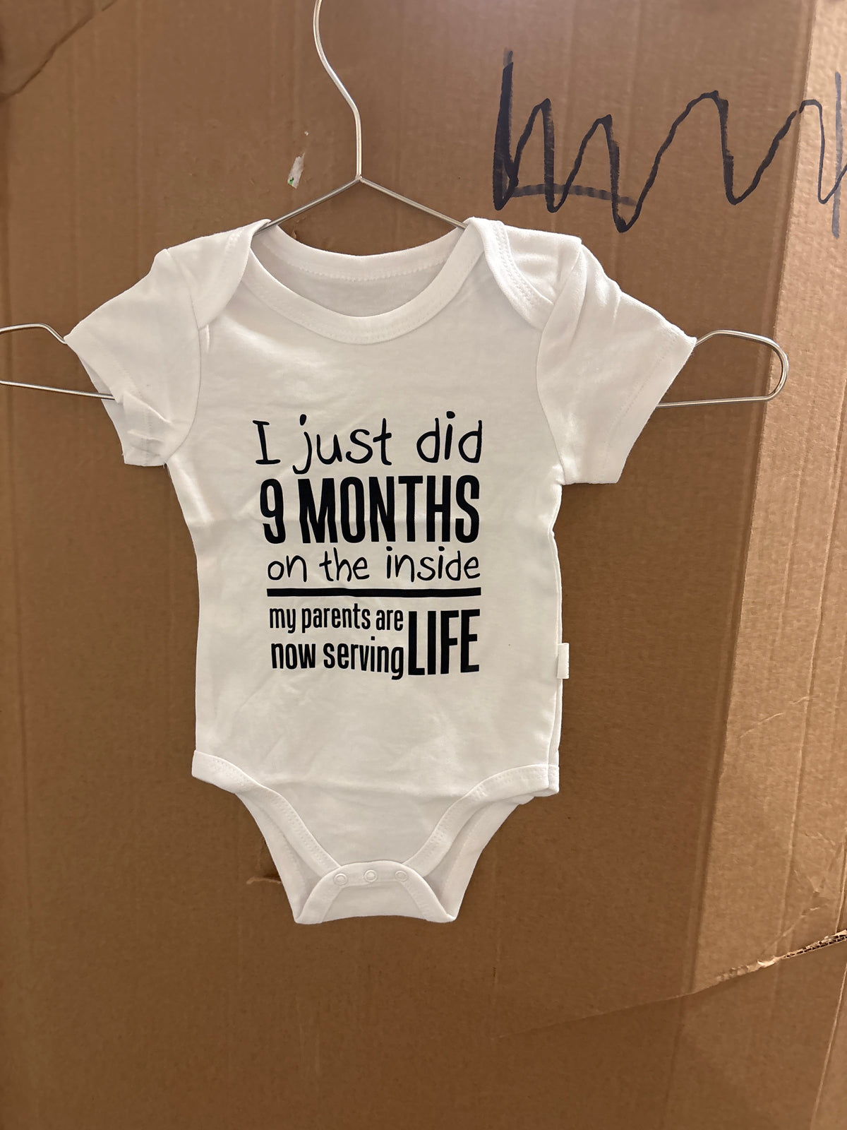 Baby onesie I just did 9 months on the inside my parents are now serving life (3-6M)
