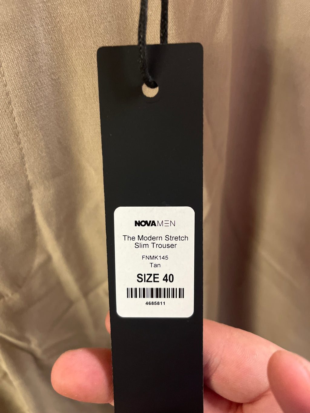 Nova men the modern stretch slim trouser color tan