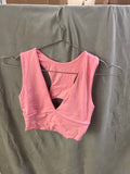 Pink sleeveless crop top