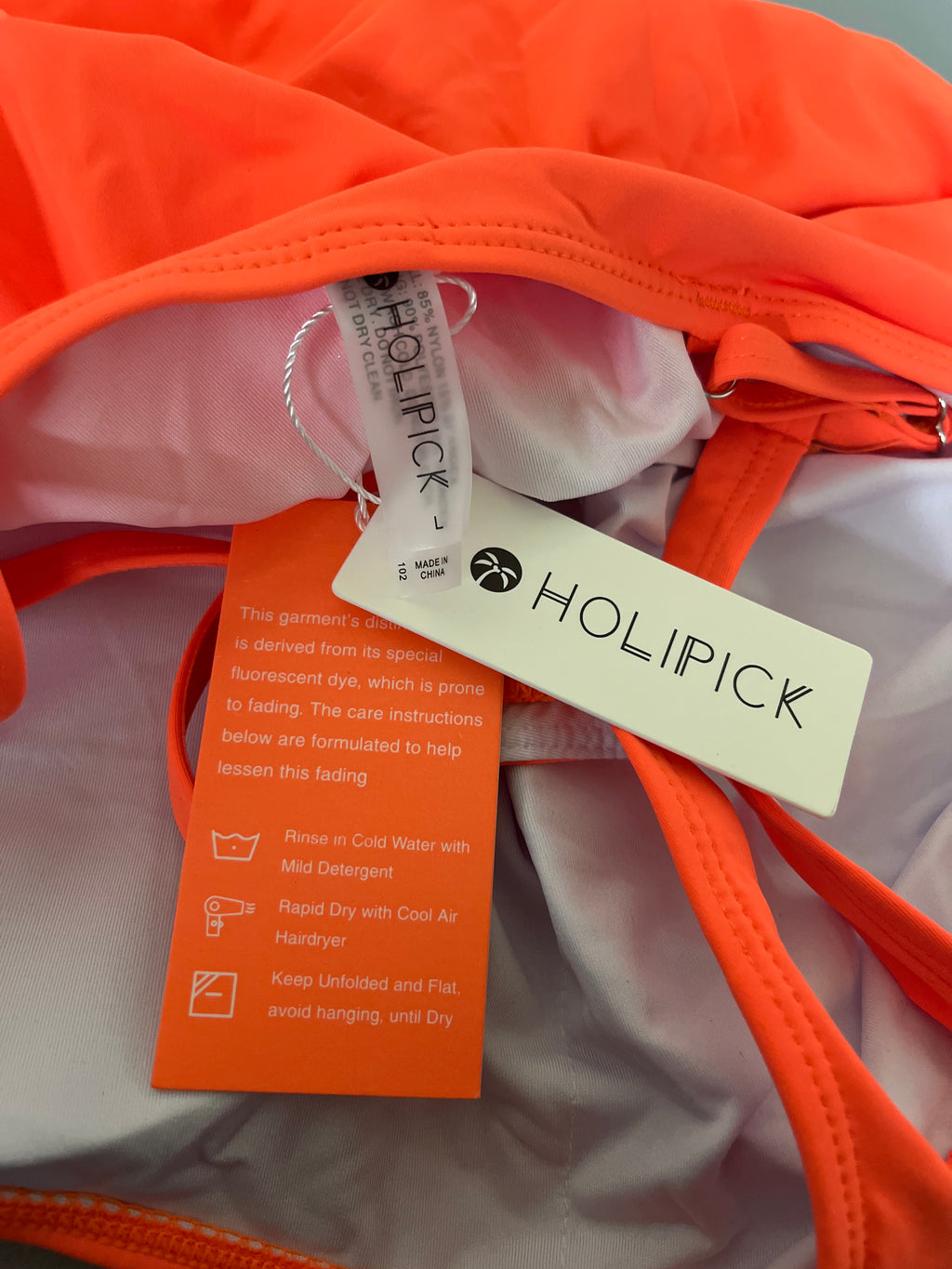 Holipick orange one piece bathing suit
