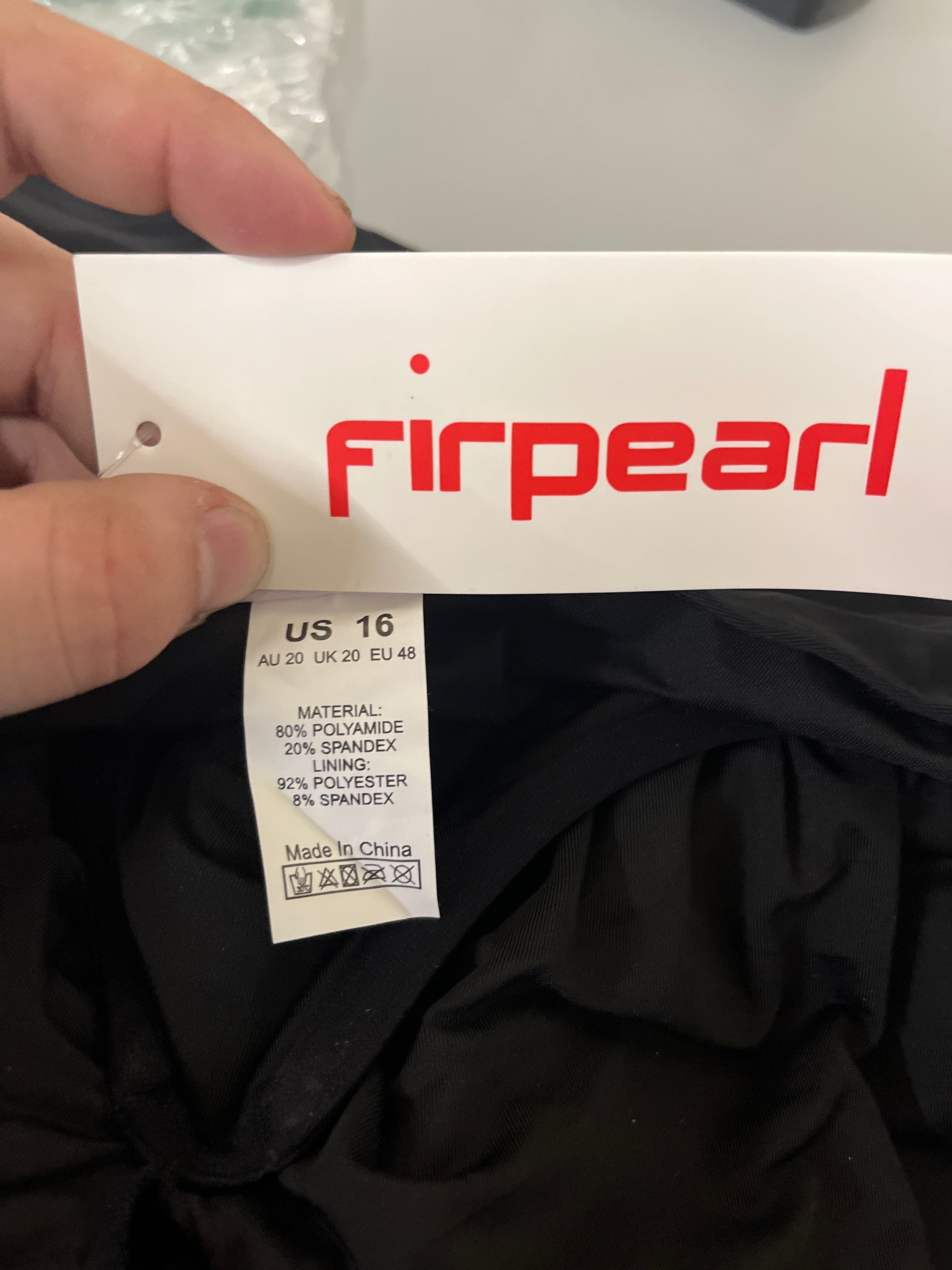 Firpearl black one piece bathing suit