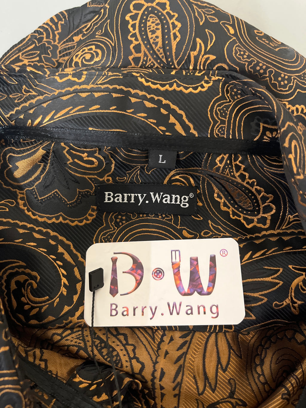 Barry wang Orange and black dress shirt