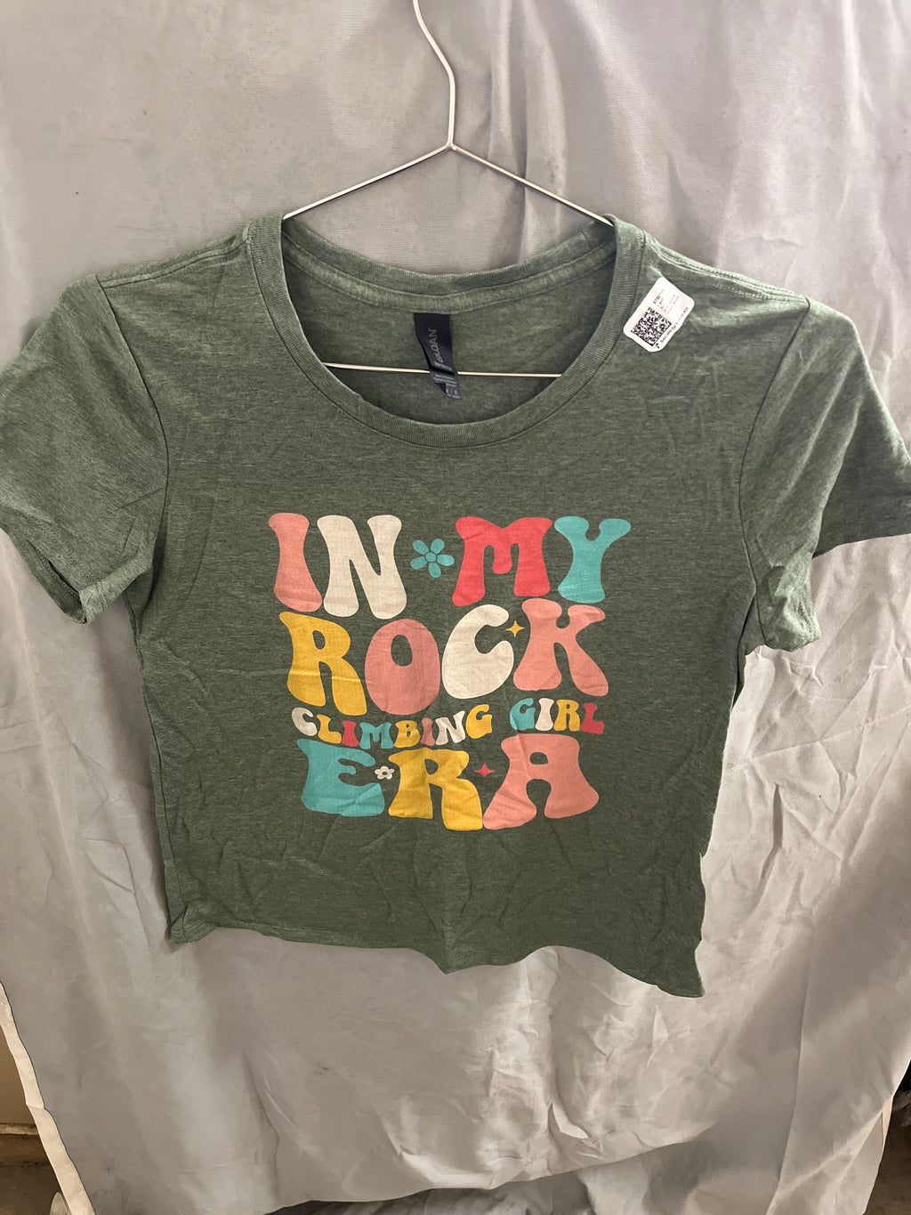 In my rock climbing girl era green Tshirt