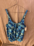 Holipick blue floral 2 piece bathing suit