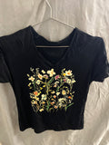Black floral Tshirt