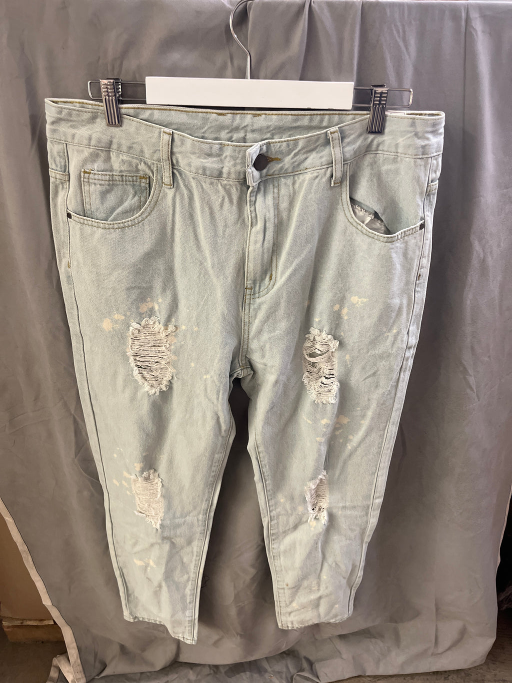 Blue ripped jeans