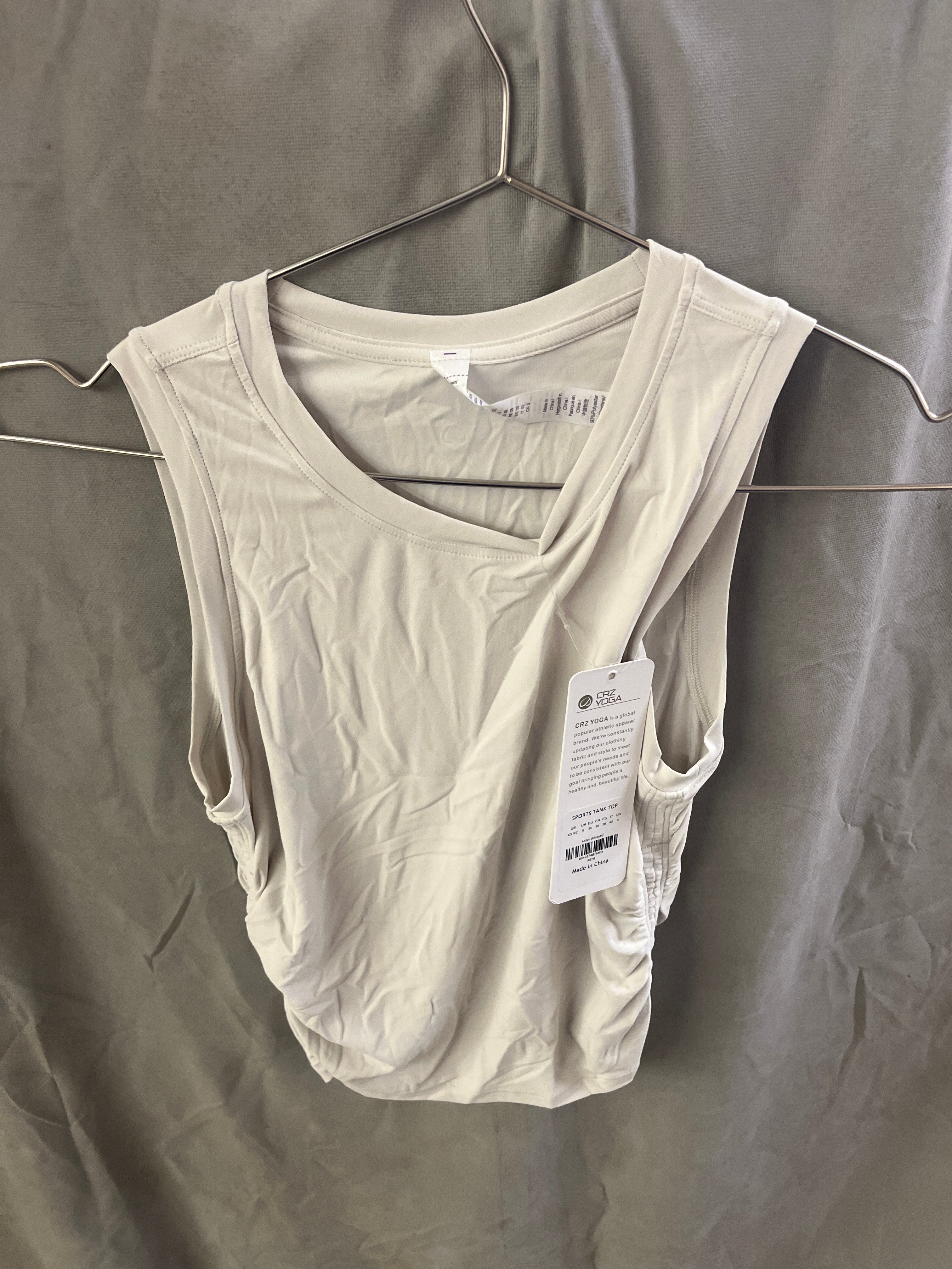 CRZ yoga white sports tank top