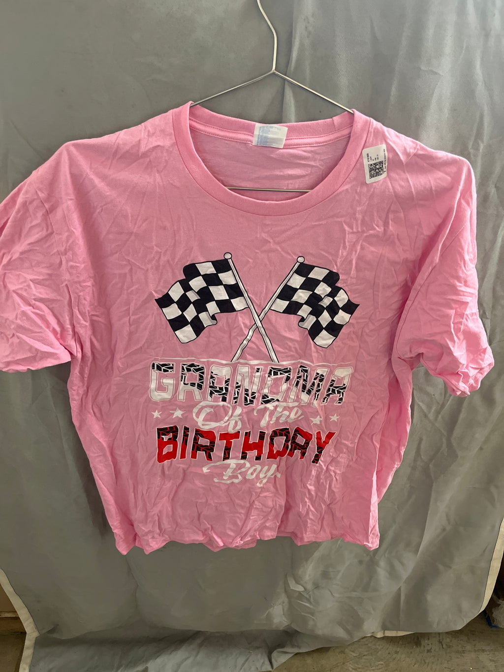 Grandma of the birthday boy pink Tshirt