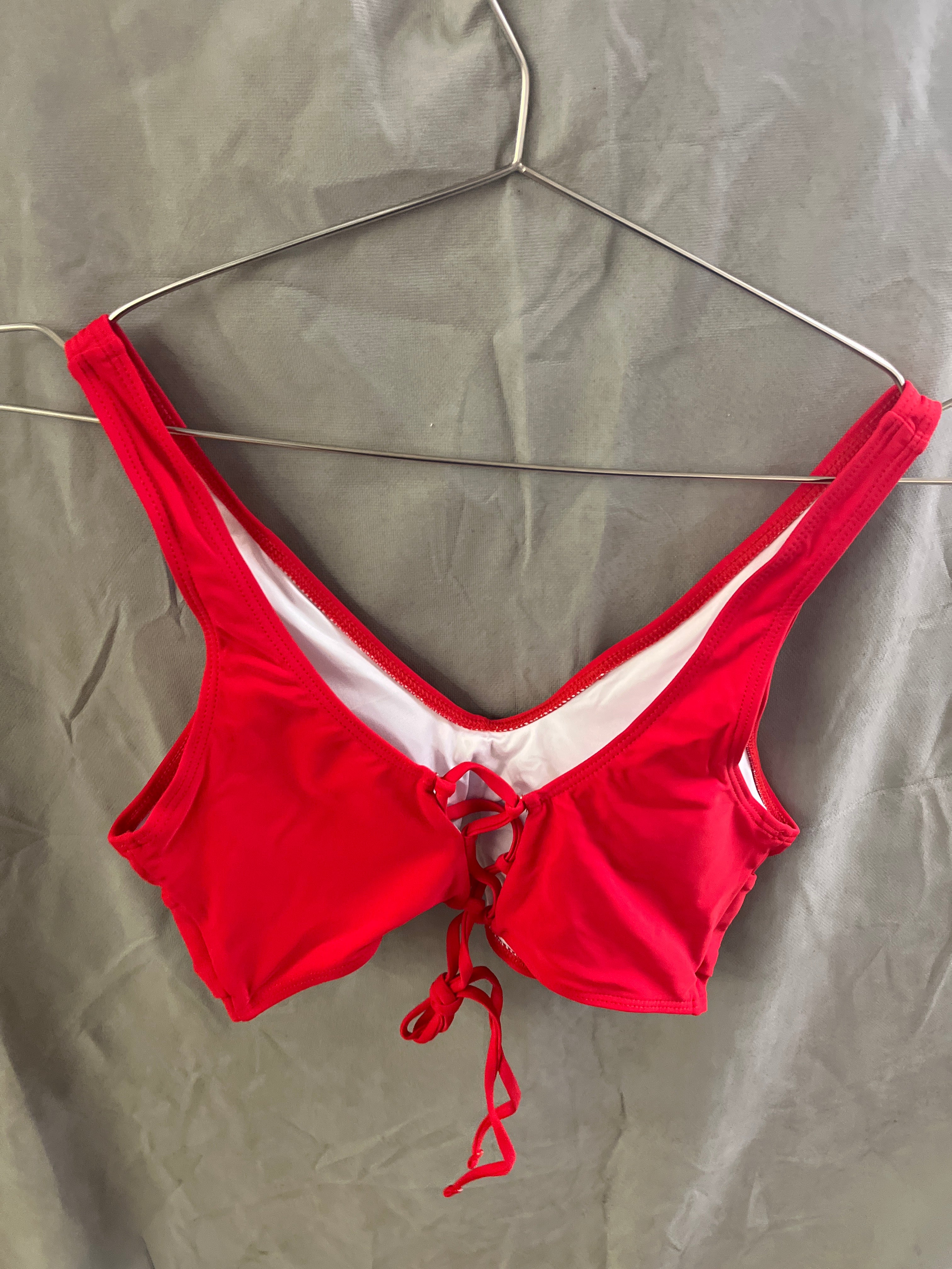 Red 2 piece bathing suit