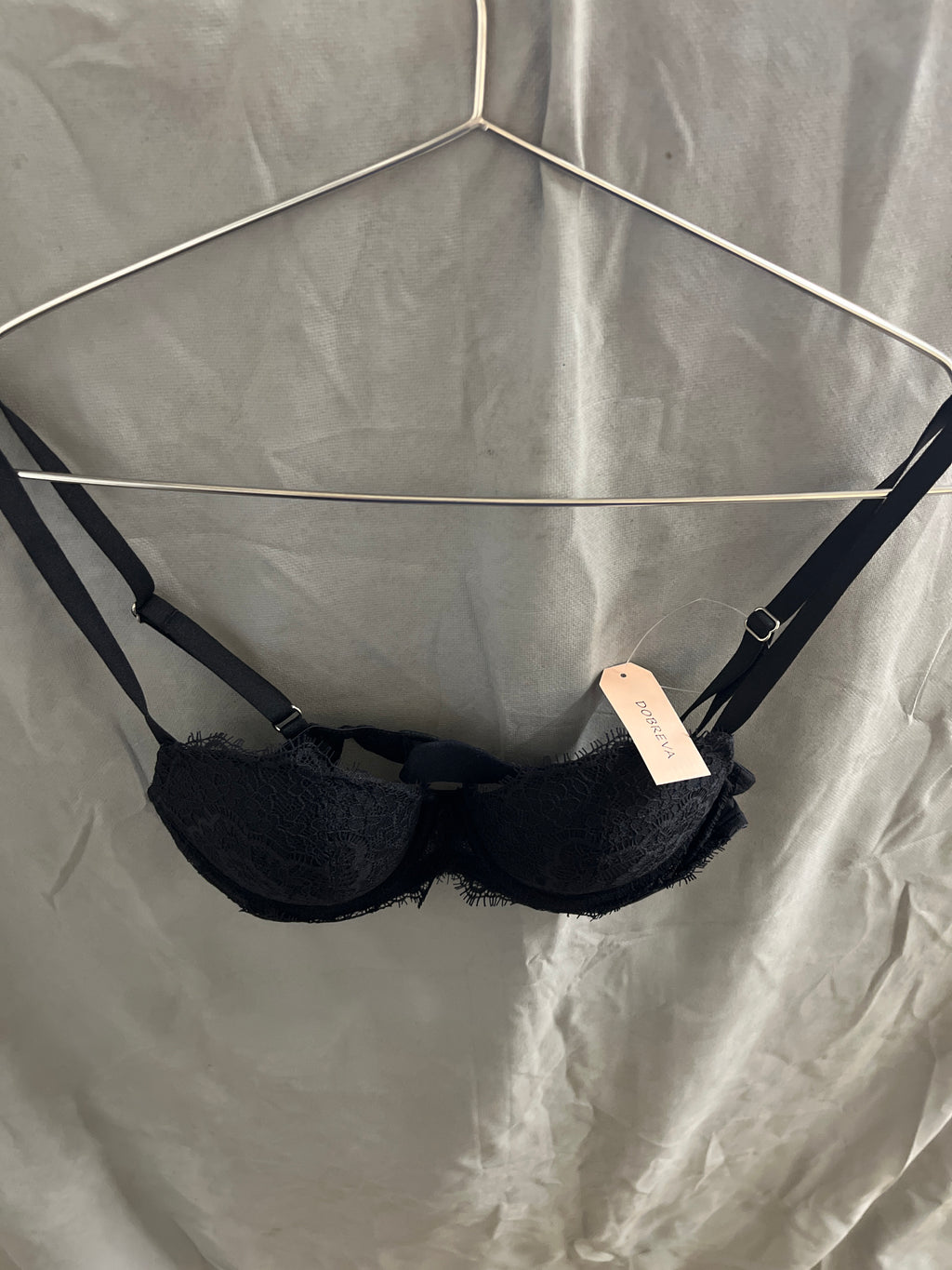Dobreva black lace front bra