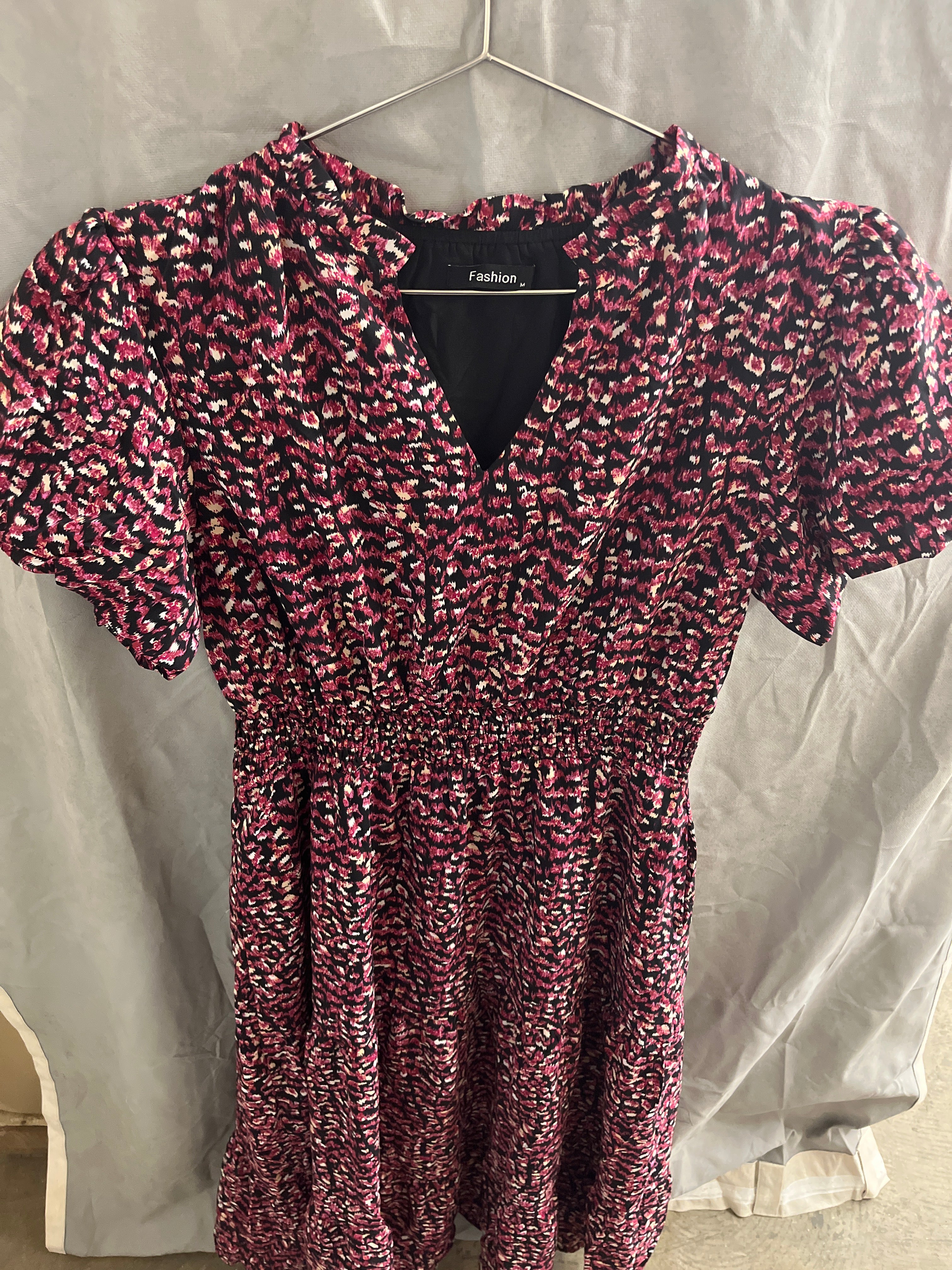 Fashion pink floral dress